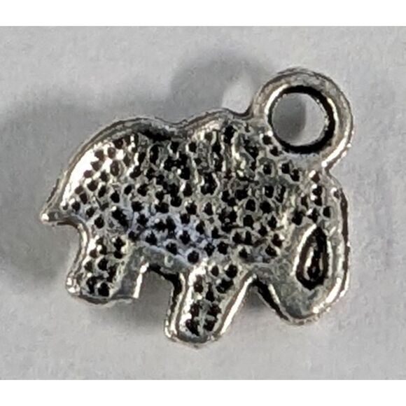 Elephant Charm Small Pendant Silver Tone Lover Mastadon Pacyderm Jewelry New - Picture 2 of 2